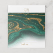 Abstracte Glitter Strata Wedding Green Wht ID903 Plaatskaartje (Buitenkant ongevouwen)