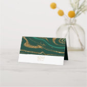 Abstracte Glitter Strata Wedding Green Wht ID903 Plaatskaartje (Achterkant)