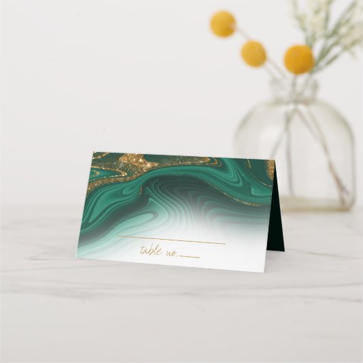 Abstracte Glitter Strata Wedding Green Wht ID903 Plaatskaartje (Voorkant)