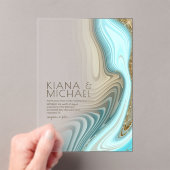 Abstracte Glitter Strata Wedding ID903 Acryl Uitnodigingen (Insitu (Draagbaar))