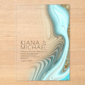 Abstracte Glitter Strata Wedding ID903 Acryl Uitnodigingen (Voorkant)