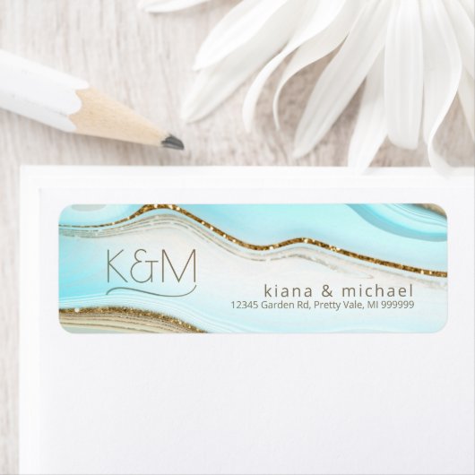 Abstracte Glitter Strata Wedding ID903 Etiket (Insitu)