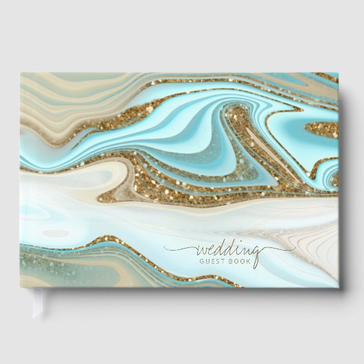 Abstracte Glitter Strata Wedding ID903 Gastenboek (Voorkant)
