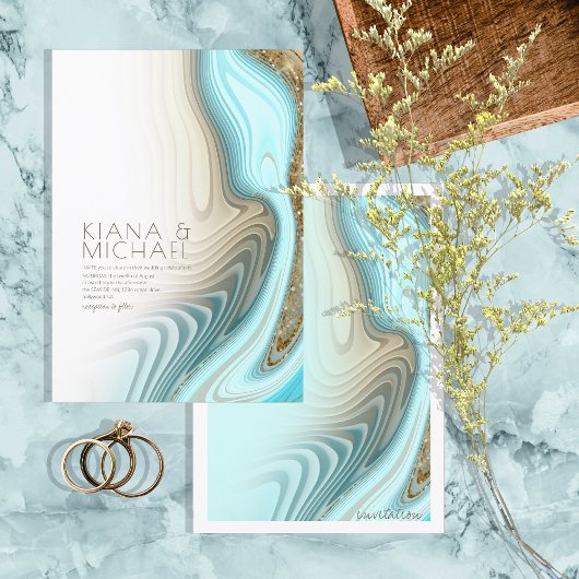 Abstracte Glitter Strata Wedding ID903 Kaart