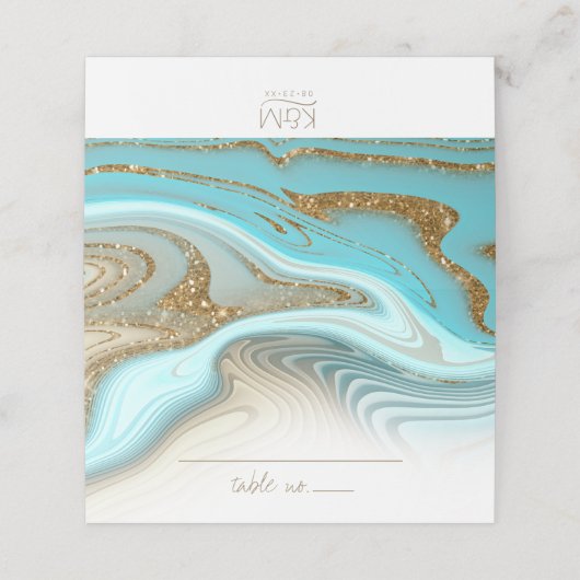 Abstracte Glitter Strata Wedding ID903 Plaatskaartje (Buitenkant ongevouwen)