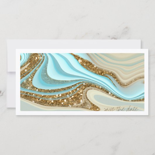 Abstracte Glitter Strata Wedding ID903 Save The Date (Voorkant)