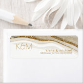 Abstracte Glitter Strata Wedding Ivory ID903 Etiket (Insitu)