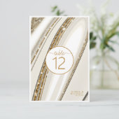 Abstracte Glitter Strata Wedding Ivory ID903 Kaart (Staand voorkant)
