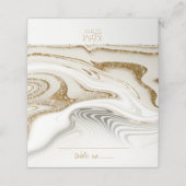 Abstracte Glitter Strata Wedding Ivory ID903 Plaatskaartje (Buitenkant ongevouwen)