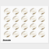 Abstracte Glitter Strata Wedding Ivory ID903 Ronde Sticker (Vel)