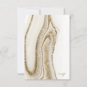 Abstracte Glitter Strata Wedding Ivory ID903 RSVP Kaartje (Voorkant)