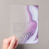 Abstracte Glitter Strata Wedding Lila ID903 Acryl Uitnodigingen (Insitu (Draagbaar))