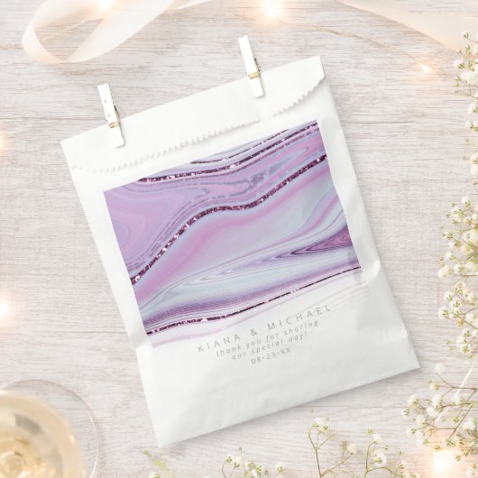 Abstracte Glitter Strata Wedding Lila ID903 Bedankzakje (Geknipt)