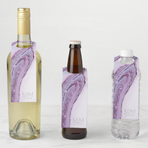 Abstracte Glitter Strata Wedding Lila ID903 Flessenhanger