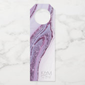 Abstracte Glitter Strata Wedding Lila ID903 Flessenhanger (Voorkant)