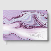 Abstracte Glitter Strata Wedding Lila ID903 Gastenboek (Voorkant)
