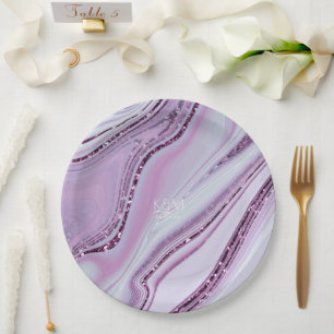 Abstracte Glitter Strata Wedding Lila ID903 Papieren Bordje