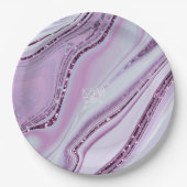 Abstracte Glitter Strata Wedding Lila ID903 Papieren Bordje (Voorkant)