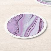 Abstracte Glitter Strata Wedding Lila ID903 Ronde Kartonnen Onderzetter (Gebogen)