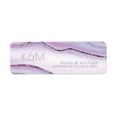 Abstracte Glitter Strata Wedding Lila/Wht ID903 Etiket (Voorkant)