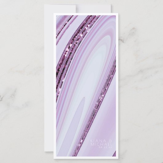 Abstracte Glitter Strata Wedding Menu 2 Lila ID903 (Voorkant)