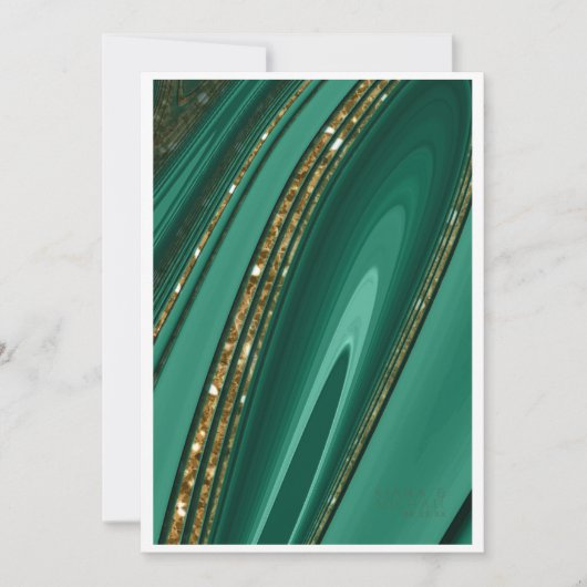 Abstracte Glitter Strata Wedding Menu Green ID903 (Voorkant)
