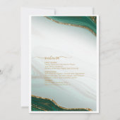 Abstracte Glitter Strata Wedding Menu Green ID903 (Achterkant)