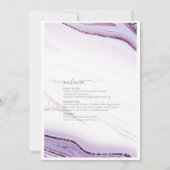 Abstracte Glitter Strata Wedding Menu Lila/W ID903 (Achterkant)