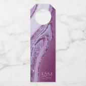 Abstracte Glitter Strata Wedding Plum ID903 Flessenhanger (Voorkant)