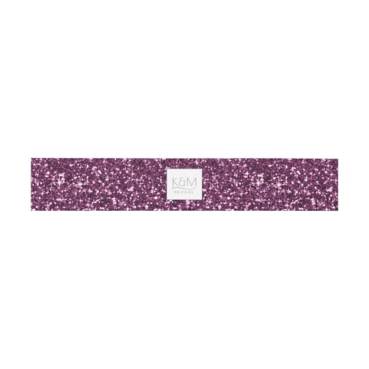 Abstracte Glitter Strata Wedding Plum ID903 Uitnodigingen Wikkel (Vlak)
