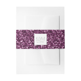 Abstracte Glitter Strata Wedding Plum ID903 Uitnodigingen Wikkel