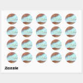 Abstracte Glitter Strata Wedding Sky Blue ID903 Ronde Sticker (Vel)