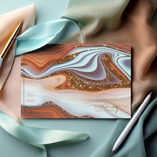 Abstracte Glitter Strata Wedding SW ID903 Gastenboek