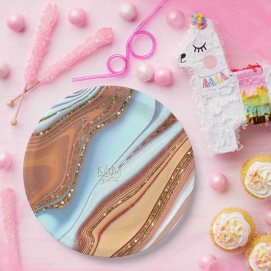 Abstracte Glitter Strata Wedding SW ID903 Papieren Bordje (Feest)