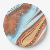 Abstracte Glitter Strata Wedding SW ID903 Papieren Bordje (Voorkant)