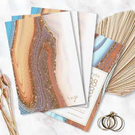 Abstracte Glitter Strata Wedding SW ID903 RSVP Kaartje