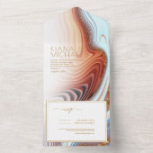 Abstracte Glitter Strata Wedding SW Wht ID903 All In One Uitnodiging (Binnen)