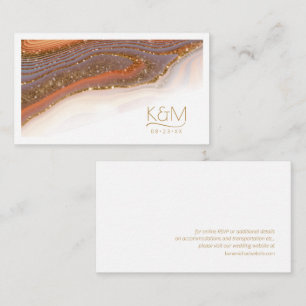 Abstracte Glitter Strata Wedding Website SW ID903 Informatiekaartje