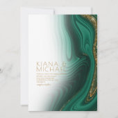 Abstracte Glitter Strata Wedding Wht Green ID903 Kaart (Voorkant)