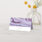 Abstracte Glitter Strata Wedding Wht Lila ID903 Plaatskaartje (Achterkant)
