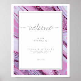Abstracte Glitter Strata Wedding Wht Lila ID903 Poster