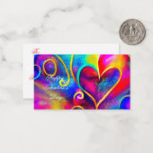 Abstracte glitteraarharten kinder valentijn notitiekaartje (Voorkant / Achterkant in situ)