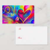 Abstracte glitteraarharten kinder valentijn notitiekaartje (Voorkant / Achterkant)