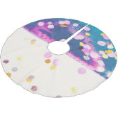 Abstracte glitterachtige blauwe Waterverf spatten Kerstboom Rok (Gekanteld)