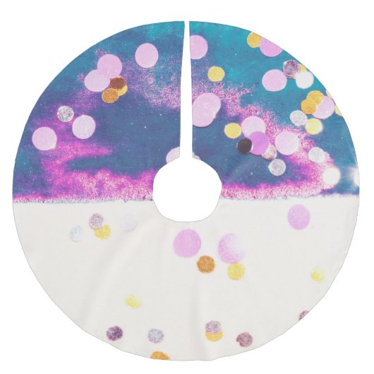 Abstracte glitterachtige blauwe Waterverf spatten Kerstboom Rok (Voorkant)