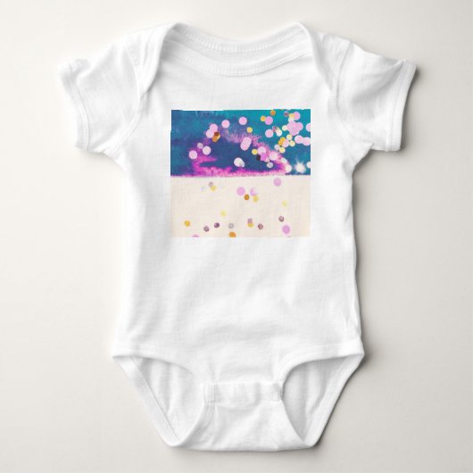 Abstracte glitterachtige blauwe Waterverf spatten Romper (Voorkant)