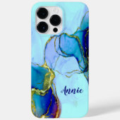 ABSTRACTE GLITTERENDE BLAUWE KLEUR GEPERSONALISEER Case-Mate iPhone CASE (Achterkant)