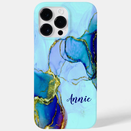 ABSTRACTE GLITTERENDE BLAUWE KLEUR GEPERSONALISEER Case-Mate iPhone CASE (Achterkant)