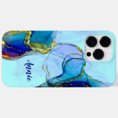 ABSTRACTE GLITTERENDE BLAUWE KLEUR GEPERSONALISEER Case-Mate iPhone CASE (Achterkant (horizontaal))