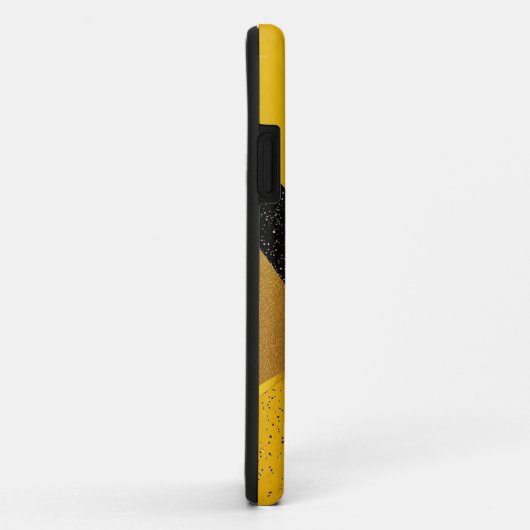 Abstracte Glitterende Geel en Zwart Geometrische Case-Mate iPhone Case (Achterkant/rechts)